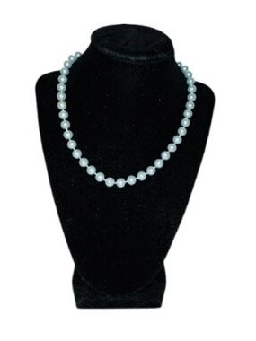 Elegant Vintage Baby Blue Pearl Strand Necklace for Women